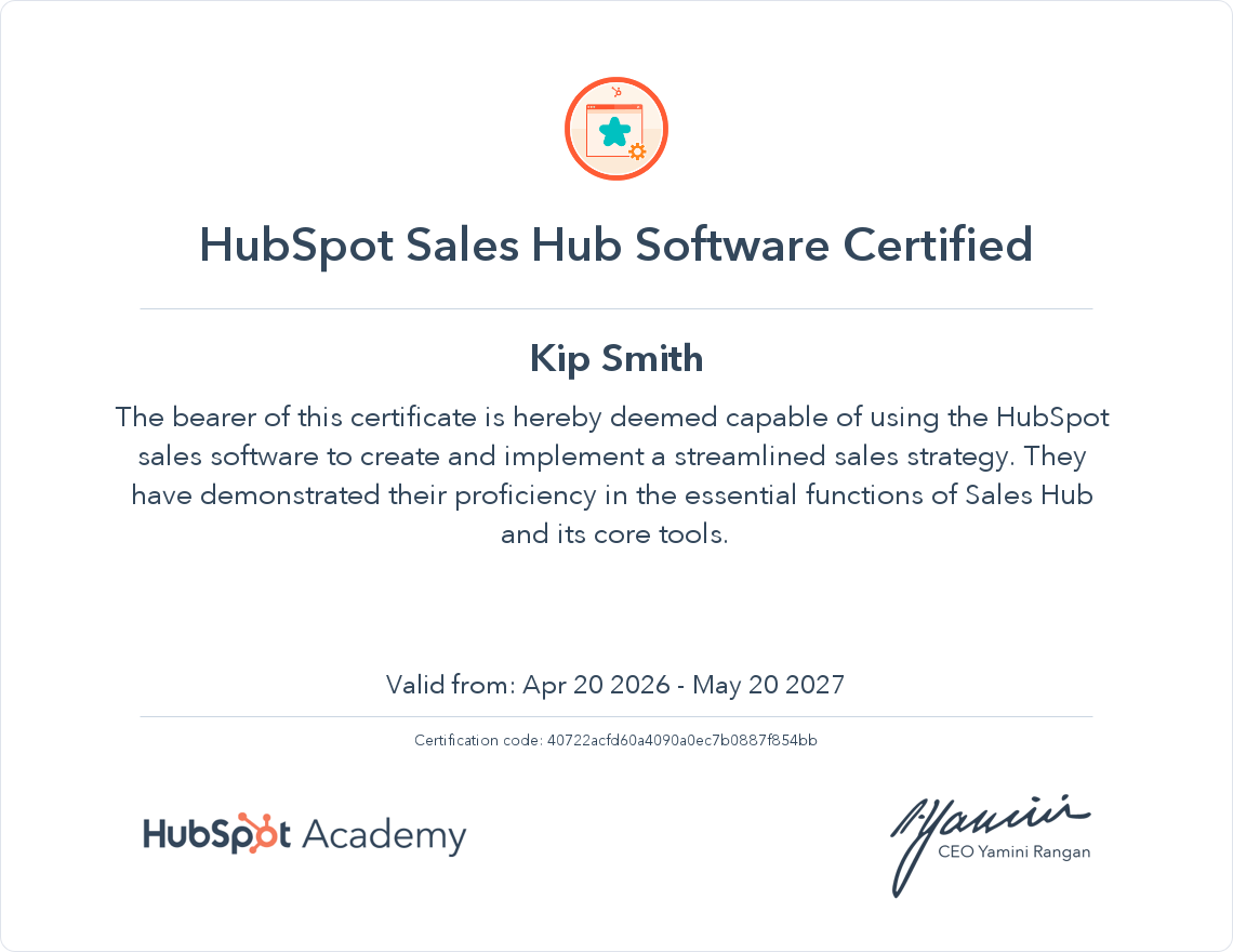 Sales-Hub-Certification